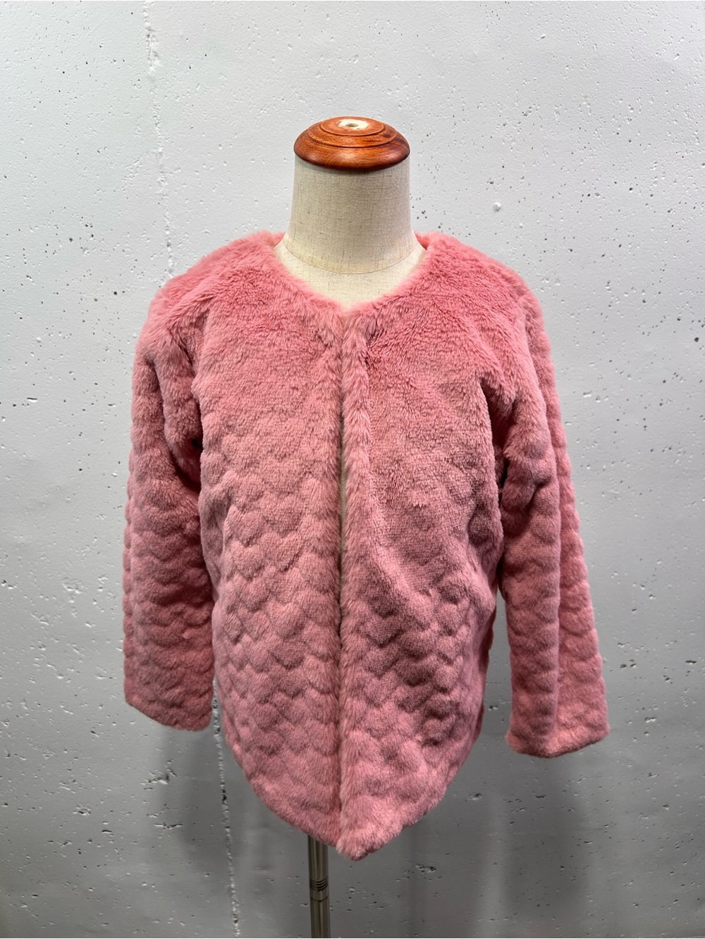 Paola Girls Pink Faux Fur Heart Dress Jacket 8